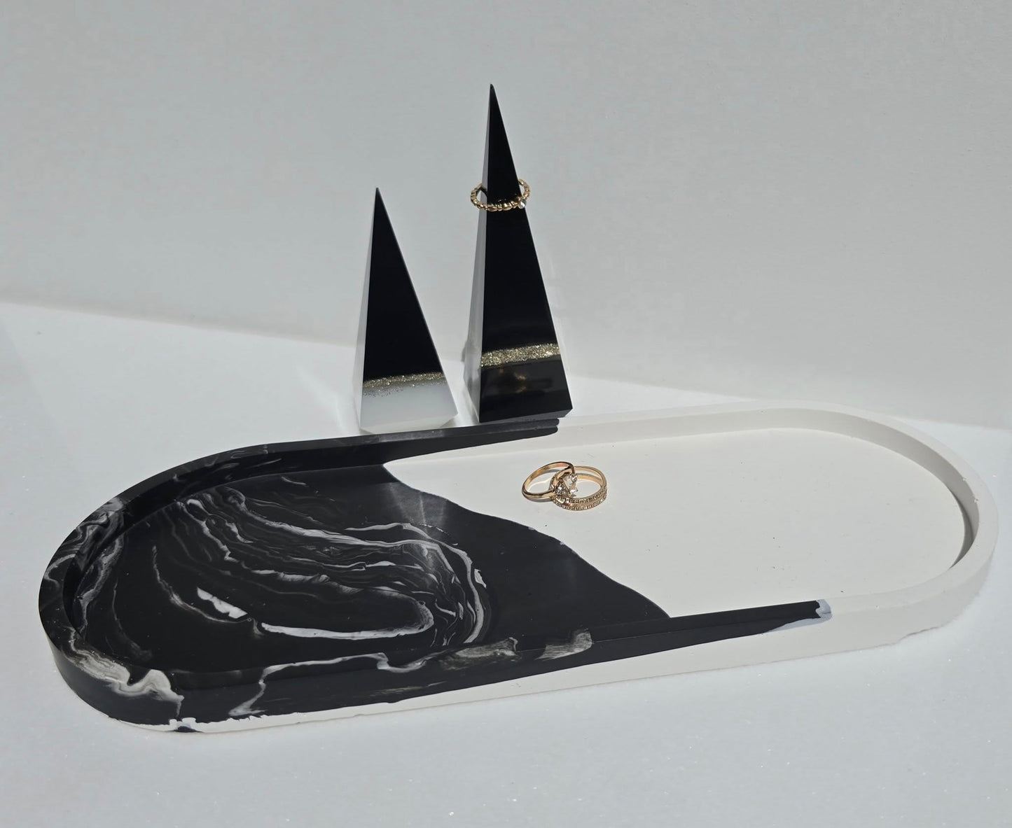 Black & Ivory Marbled