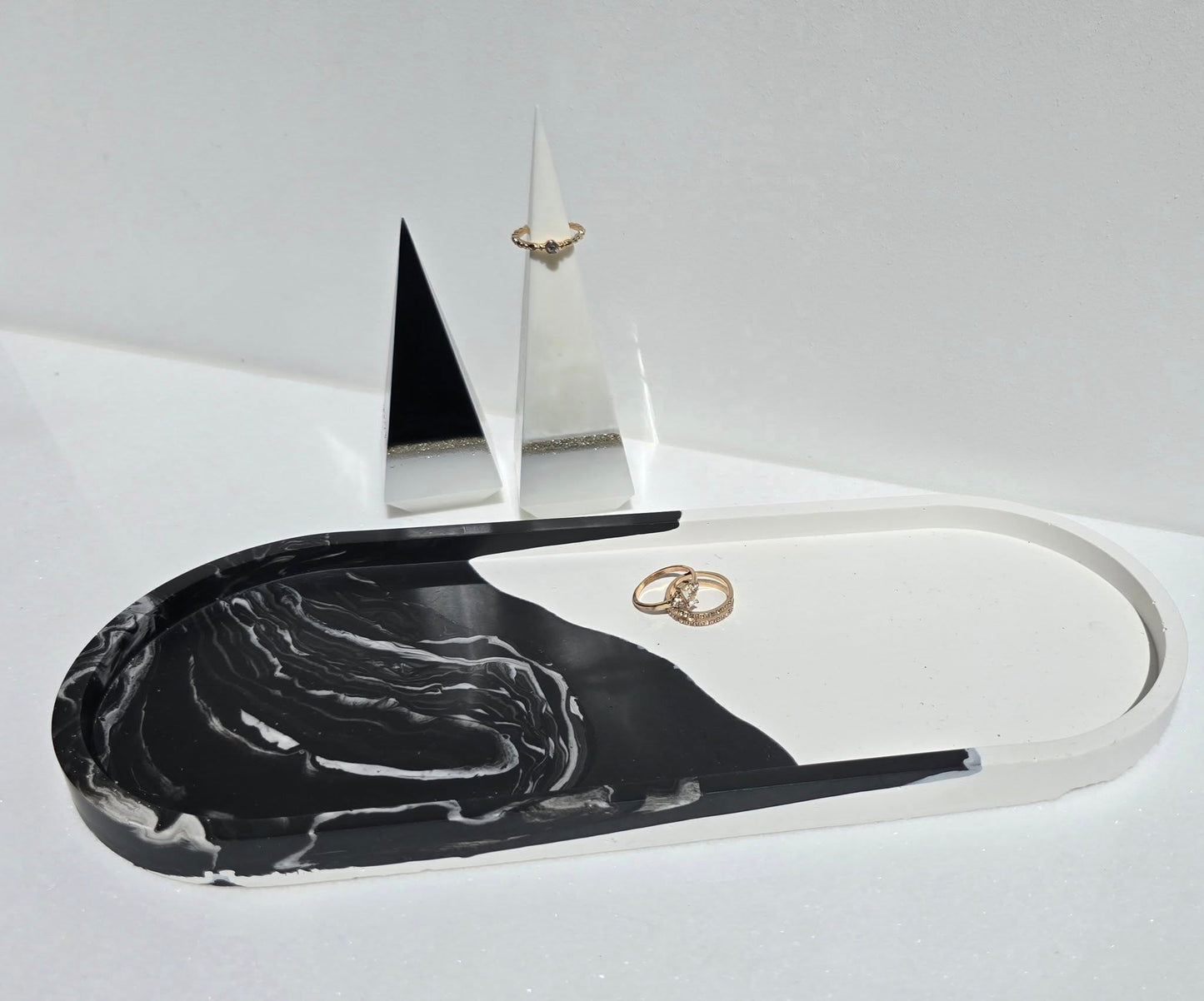 Black & Ivory Marbled