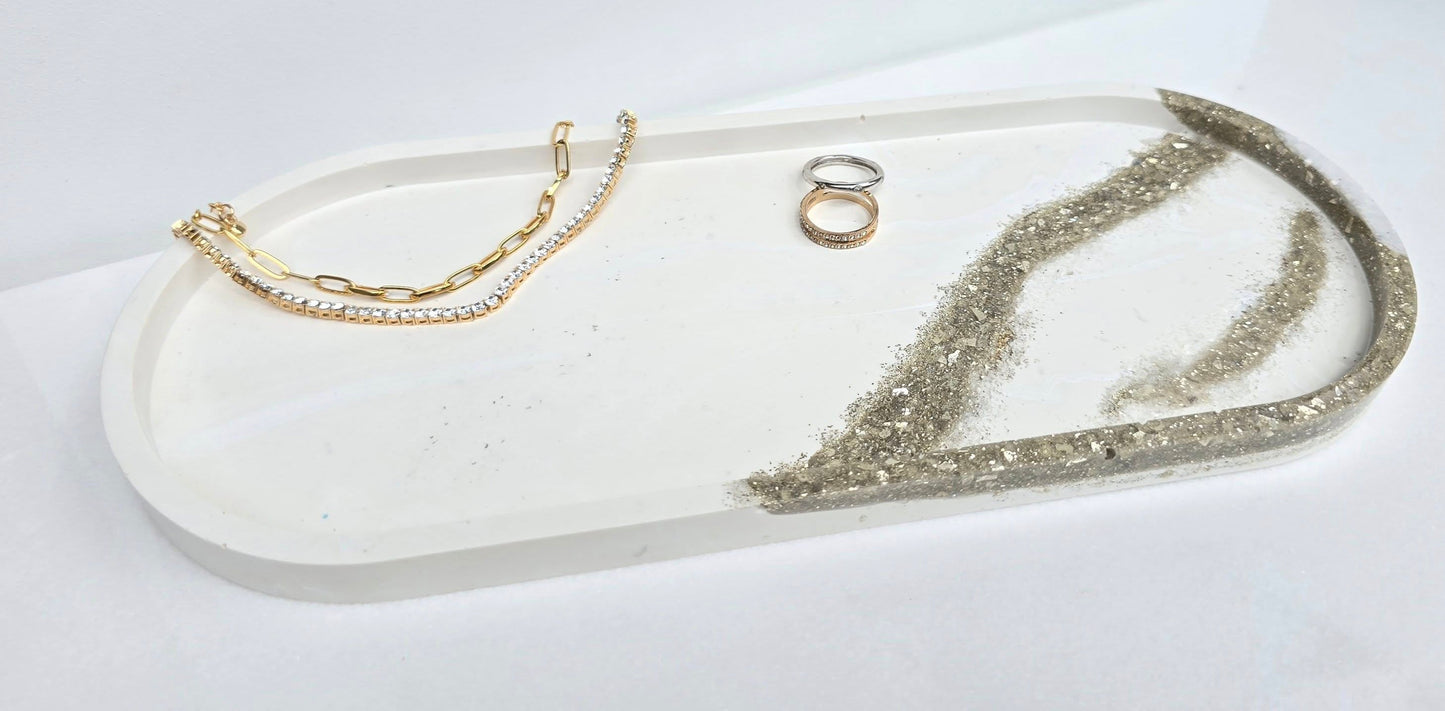 Gold Glitter Vanity Tray