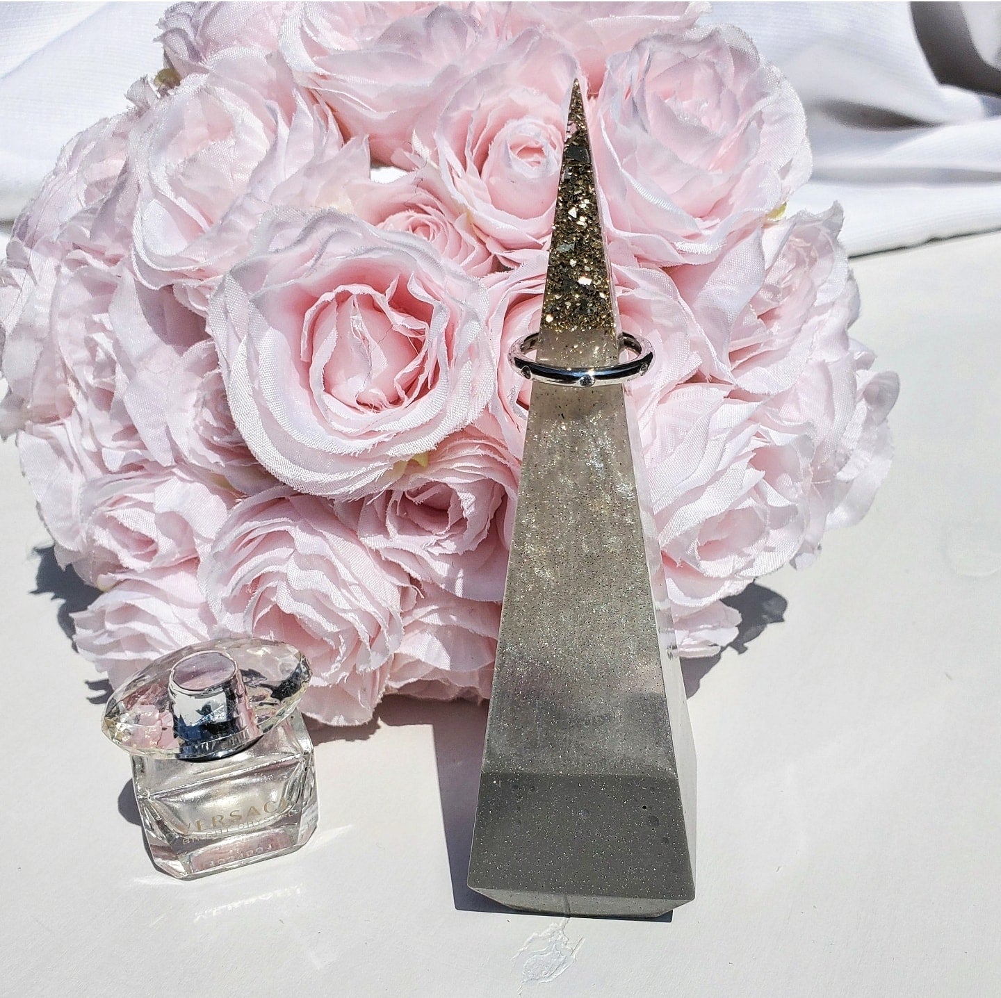 SOLD - Gray Pearlescent Ring Holder