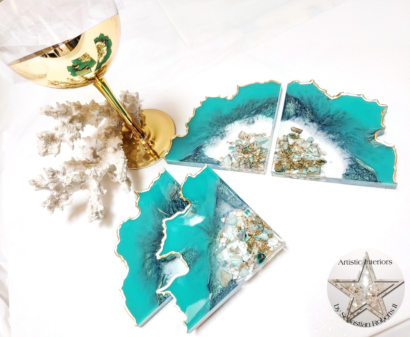 Bermuda Blue Coasters (Set of 4)