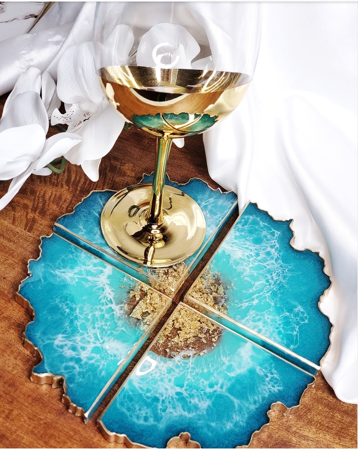 Coastal Blue Ocean Coasters (Set of 4)