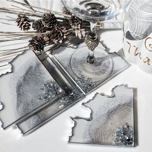 Silver Lining Coasters (Set of 4)